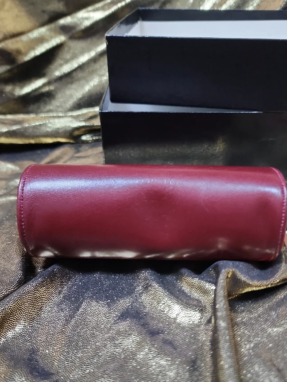 Givenchy Women's Burgundy Leather Frame Kiss Clasp Bag